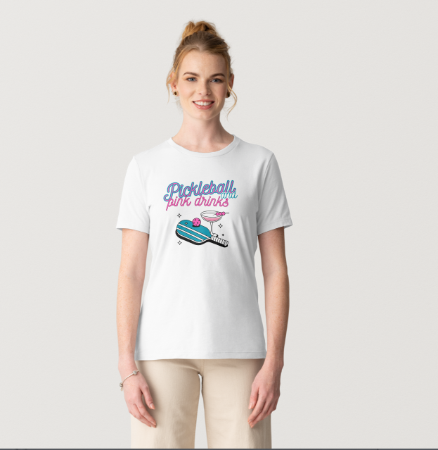 Pickleball and Pink Drinks tee