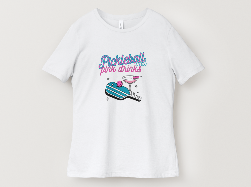 Pickleball and Pink Drinks tee