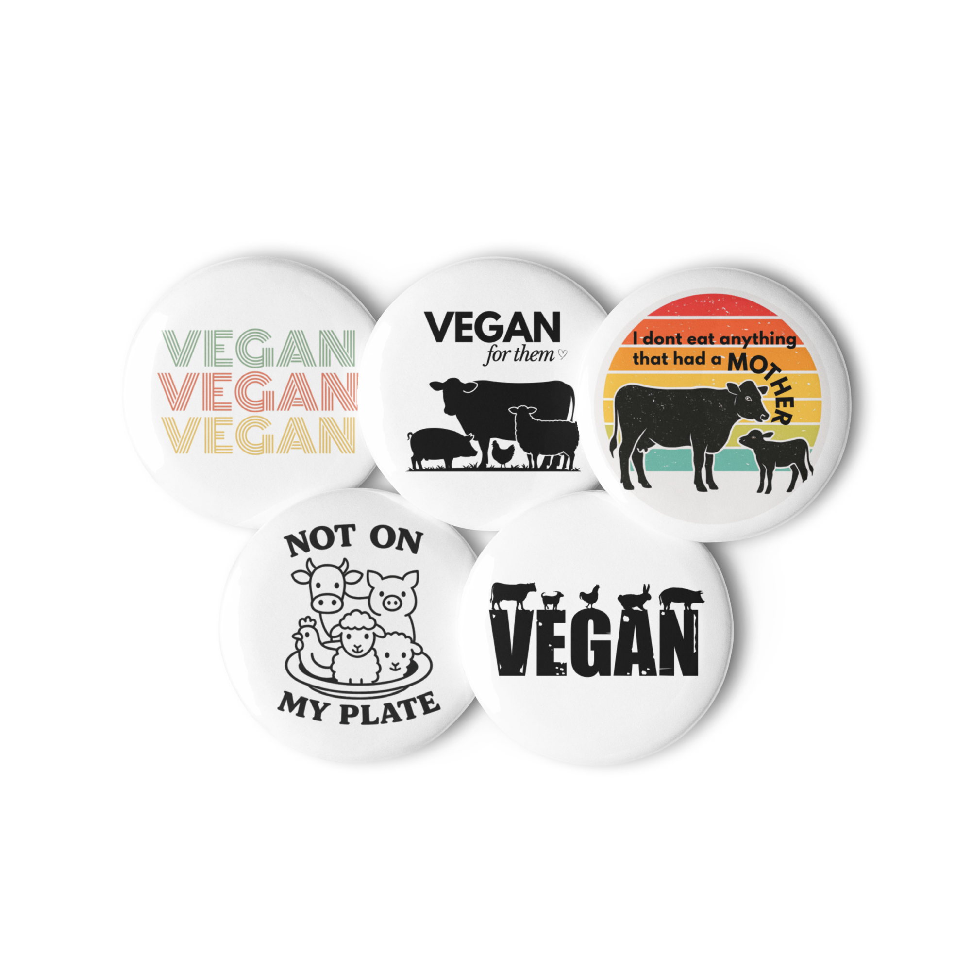 Vegan Be Kind_Set of pin buttons