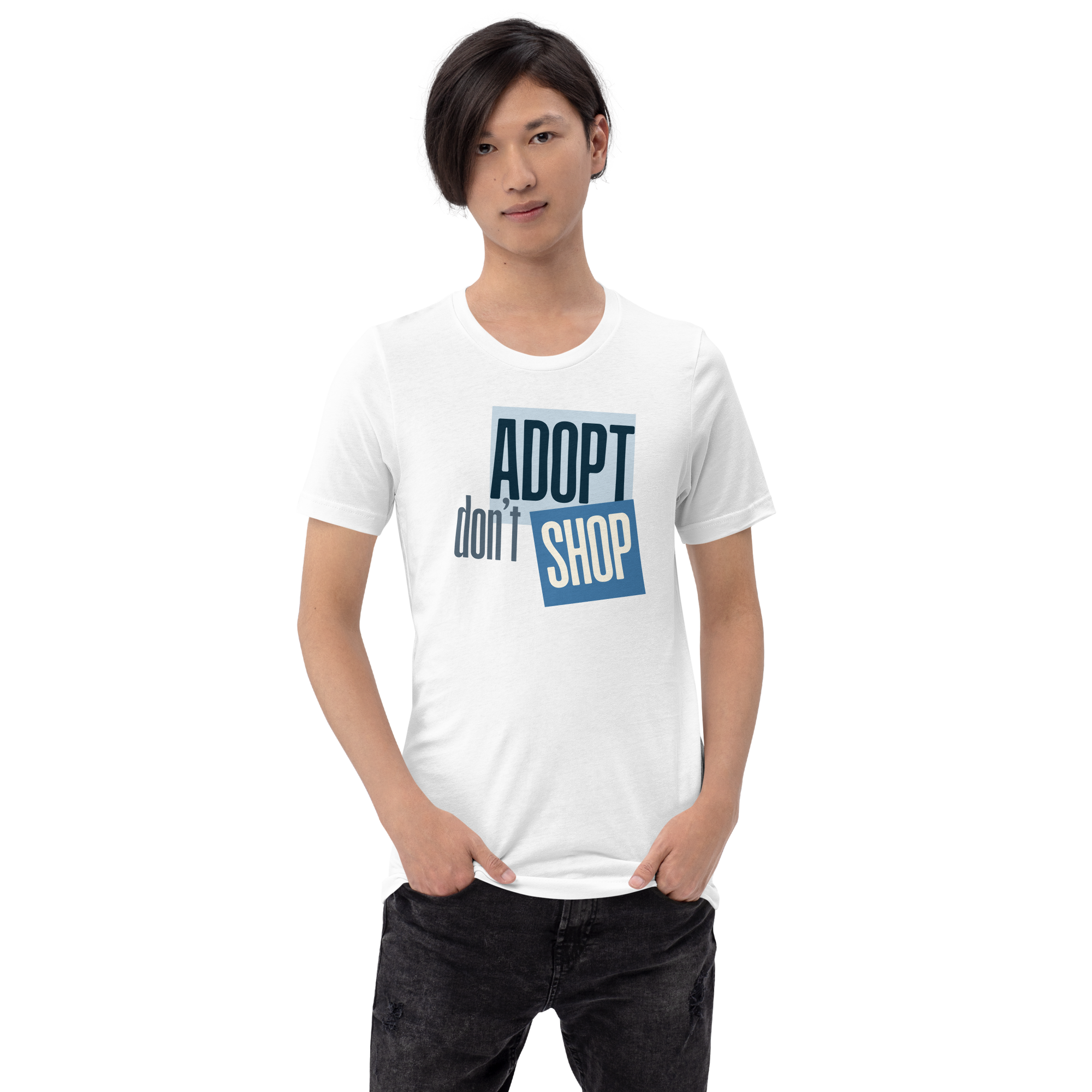 Adopt Don't Shop_White Tee Unisex t-shirt