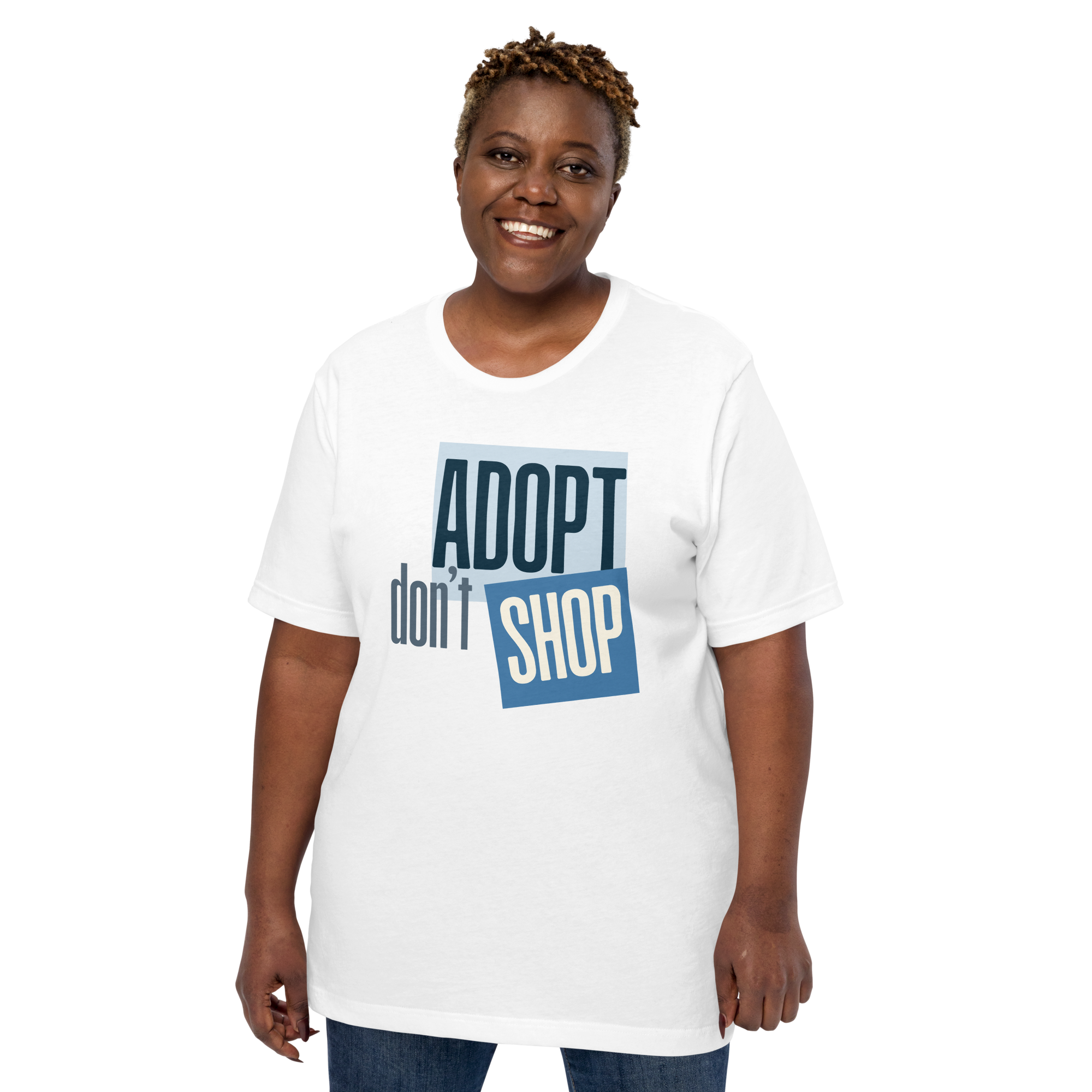 Adopt Don't Shop_White Tee Unisex t-shirt